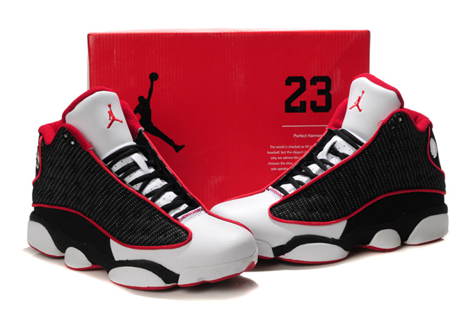 Air Jordan 13 Mens Shoes Black/White/Red Online